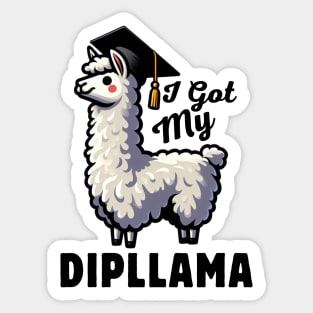 I Got My Dipllama Funny Graduated Llama Graduation Class Of 2024 Senior Gift Idea Sticker